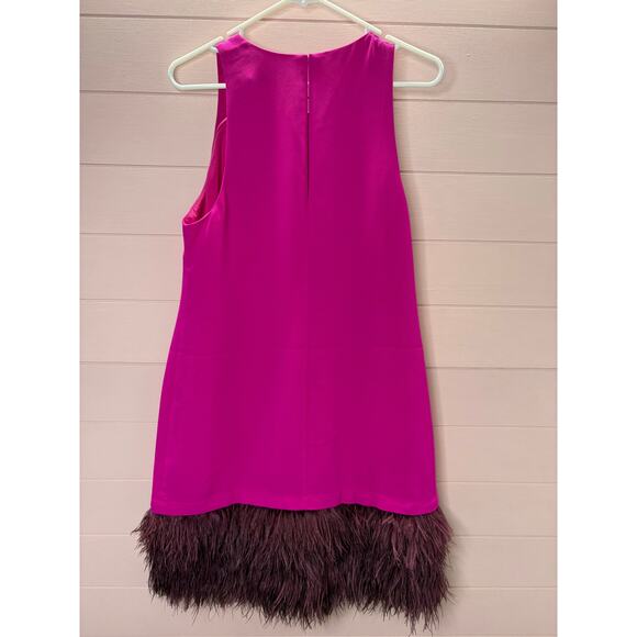 Trina Turk NWT Magenta Feather Shift Dress - Picture 3 of 11